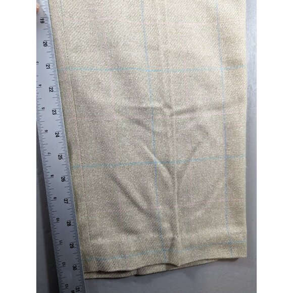 GANT Brown Mens Trouser‎ Size 36x34  Straight Silk Blend Blue Pink Window Pane - Picture 10 of 11